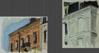 Pintura intitulada "Rue Franklin" por Emeric Outreman, Obras de arte originais, Óleo