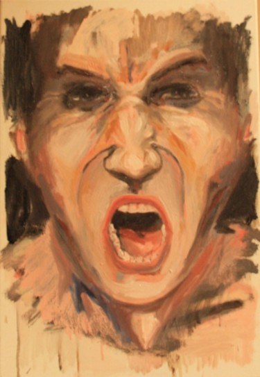 Peinture intitulée "Cri de colère" par Emeric Outreman, Œuvre d'art originale, Huile