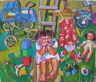 Картина под названием "From what I grew up" - Александра Овчинникова, Подлинное произведение искусства, Масло