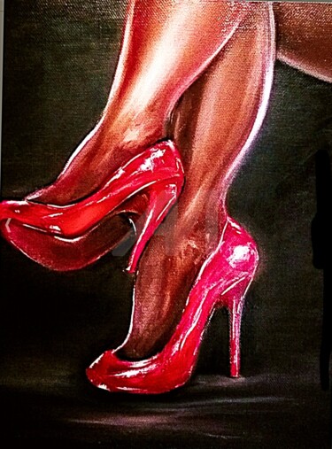 Female legs. Painting titled "Female legs." by Хельга Линн, Original Art, Oil Mounted on Stretcher frame