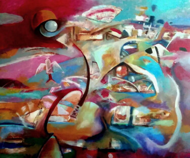 Pintura intitulada "Abstract generator 2" por O-Vip, Obras de arte originais, Acrílico