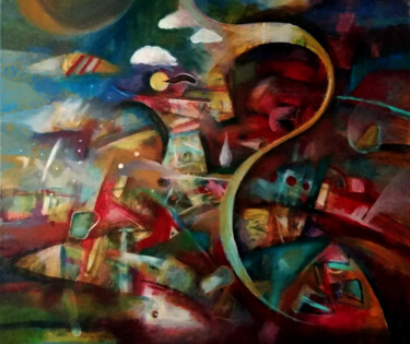 Pintura intitulada "Abstract generator" por O-Vip, Obras de arte originais, Acrílico