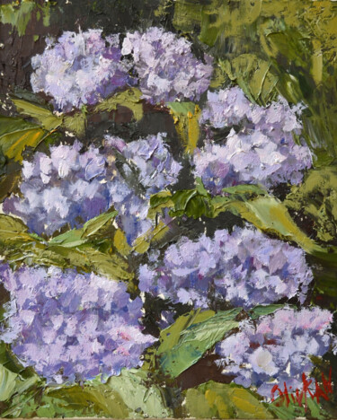Painting titled "Lilac Oil Painting" by Olivkan Art, Original Artwork, Oil
