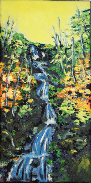 Painting titled "Aux gorges de narvau" by Oviri, Original Artwork, Oil