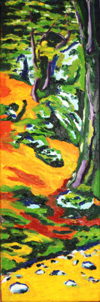 Peinture intitulée "Balade au bois d'am…" par Oviri, Œuvre d'art originale, Huile