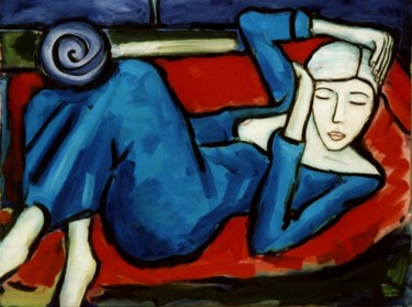 Painting titled "Woman Sleeping" by Bradley Owen, Original Artwork, Oil