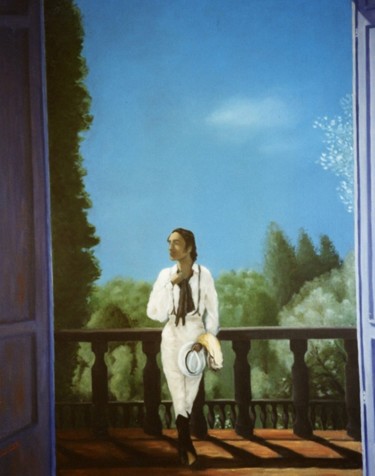 Painting titled "Raphael Waiting" by Bradley Owen, Original Artwork