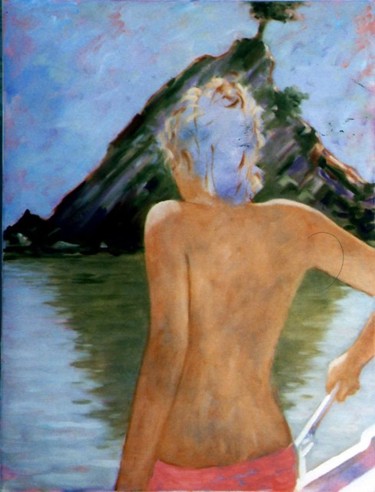 Painting titled "Summer Swim" by Bradley Owen, Original Artwork, Oil