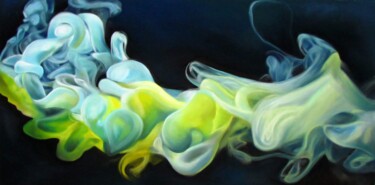 Pintura titulada "Teal Smoke" por Oxana Babkina, Obra de arte original, Pastel