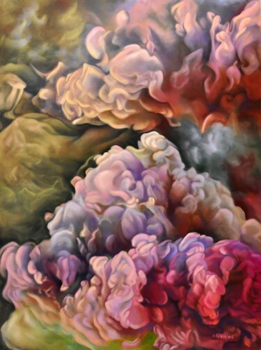 Картина под названием "Earth color smoke" - Oxana Babkina, Подлинное произведение искусства, Пастель