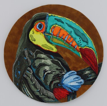 Dessin intitulée "Toucan 1" par Oxana Kondratenko, Œuvre d'art originale, Marqueur