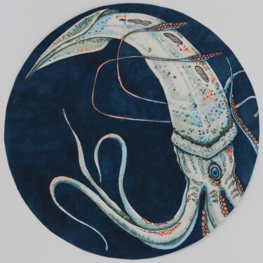 Zeichnungen mit dem Titel "Оcean(squid)" von Oxana Kondratenko, Original-Kunstwerk, Marker