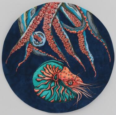 Dibujo titulada "Ocean (tentacles an…" por Oxana Kondratenko, Obra de arte original, Rotulador