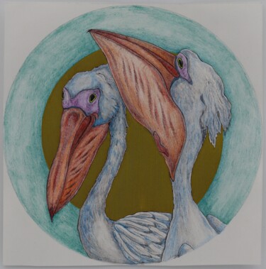 Tekening getiteld "Pelican 4" door Oxana Kondratenko, Origineel Kunstwerk, Conté
