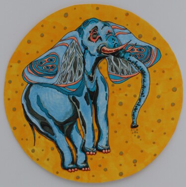 Drawing titled "Elephant 2" by Oxana Kondratenko, Original Artwork, Marker