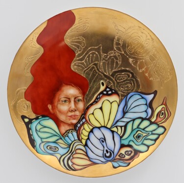 Sculpture titled "Butterfly wings" by Oxana Kondratenko, Original Artwork, Ceramics