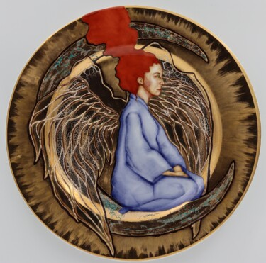 Scultura intitolato "Angels and Demons 2…" da Oxana Kondratenko, Opera d'arte originale, Ceramica