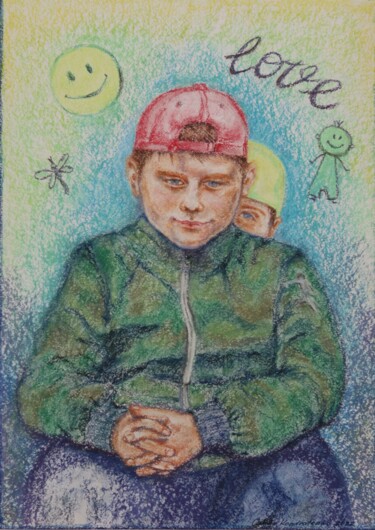 Dessin intitulée "children" par Oxana Kondratenko, Œuvre d'art originale, Pastel