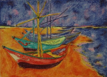 Desenho intitulada "Coast" por Oxana Kondratenko, Obras de arte originais, Pastel