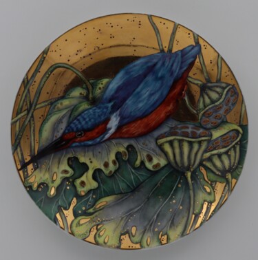 Scultura intitolato "Kingfisher in flight" da Oxana Kondratenko, Opera d'arte originale, Argilla