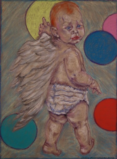 Disegno intitolato "2 not a baby" da Oxana Kondratenko, Opera d'arte originale, Pastello