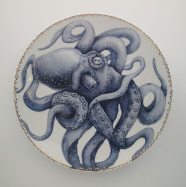 Sculpture intitulée "Octopus like a flow…" par Oxana Kondratenko, Œuvre d'art originale, Argile