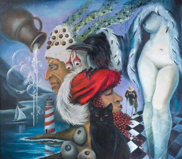 Картина под названием "Лазурный берег мигр…" - Оксана Левинцова, Подлинное произведение искусства, Масло