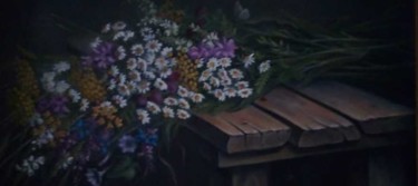 Картина под названием "Полевые цветы" - Оксана Левинцова, Подлинное произведение искусства, Масло Установлен на Деревянная р…