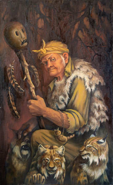 Картина под названием "Дрега-охотница" - Оксана Левинцова, Подлинное произведение искусства, Масло