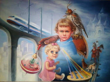 Картина под названием "Ребёнок-индиго" - Оксана Левинцова, Подлинное произведение искусства, Масло