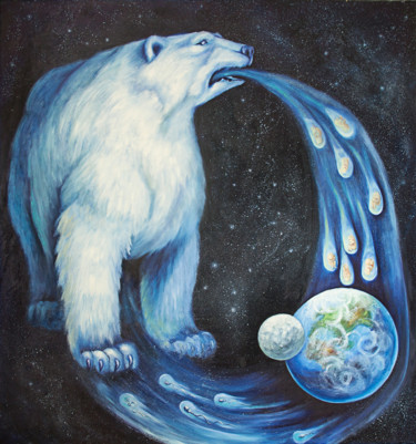 Картина под названием "Рождение Богов" - Оксана Левинцова, Подлинное произведение искусства, Масло