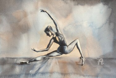 Painting titled "In rhythm against" by Oxana Luky, Original Artwork, Watercolor