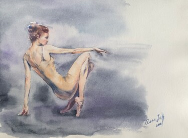 Malerei mit dem Titel "In rhythm against 4" von Oxana Luky, Original-Kunstwerk, Aquarell