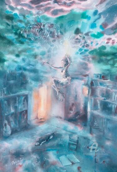 Pittura intitolato "“What is weightless…" da Oxana Luky, Opera d'arte originale, Acquarello