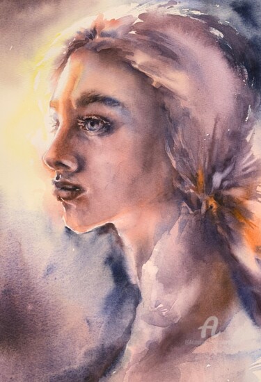 Painting titled "Light. Before & aft…" by Oxana Luky, Original Artwork, Watercolor