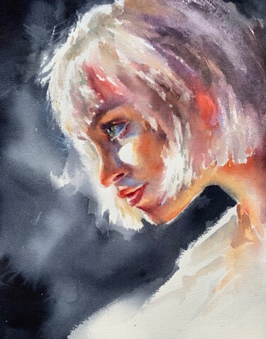 Painting titled "Light. Before and a…" by Oxana Luky, Original Artwork, Watercolor