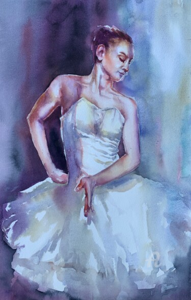 Painting titled "“In rhythm “" by Oxana Luky, Original Artwork, Watercolor