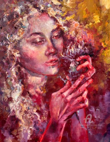 Painting titled "«The Scent of Milk…" by Oxana Luky, Original Artwork, Oil