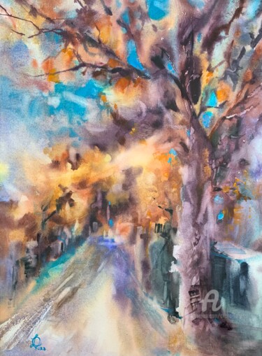 Painting titled "“New life”" by Oxana Luky, Original Artwork, Watercolor
