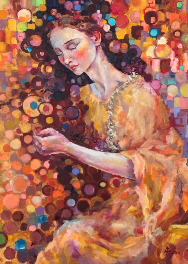 Painting titled "“Autumn night's dre…" by Oxana Luky, Original Artwork, Oil
