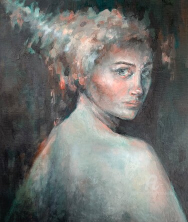 Pintura intitulada "“Portrait #1”" por Oxana Luky, Obras de arte originais, Óleo