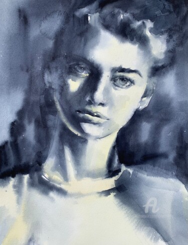 绘画 标题为““Portrait of a girl…” 由Oxana Luky, 原创艺术品, 水彩