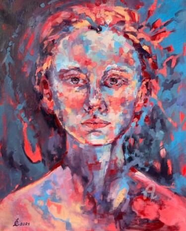 Картина под названием "“Feel by skin”" - Oxana Luky, Подлинное произведение искусства, Масло