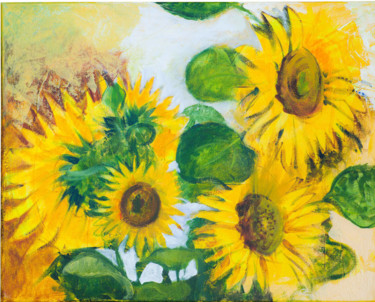 Painting titled "Sonnenblumen" by Oksana Dem-Art, Original Artwork, Acrylic