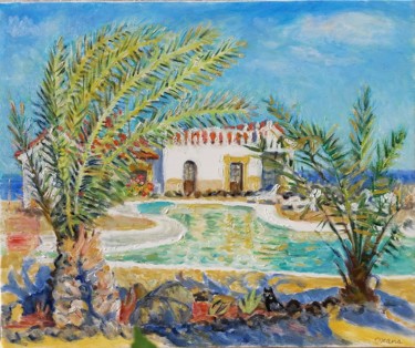 Painting titled "My Paradise" by Oxana Sakharzeva, Original Artwork, Oil