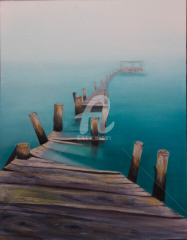 Pintura intitulada "Bridge" por Oxana Samigulina, Obras de arte originais, Óleo
