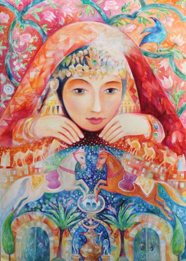 Pintura titulada "Porte sublime" por Oxana Zaika, Obra de arte original, Acuarela