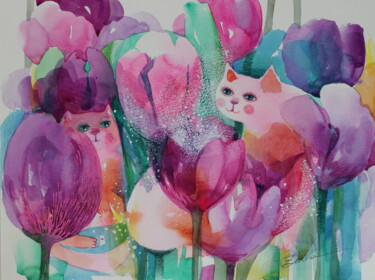 绘画 标题为“Rose” 由Oxana Zaika, 原创艺术品, 水彩