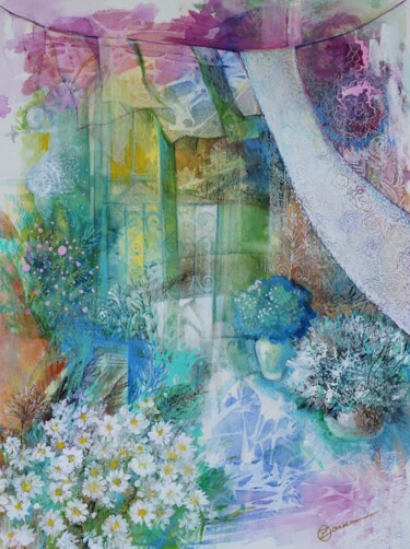 Картина под названием "Vent d'été" - Oxana Zaika, Подлинное произведение искусства, Акварель