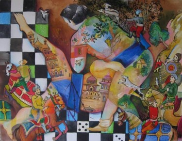 Peinture intitulée "LA route de soie" par Oxana Zaika, Œuvre d'art originale